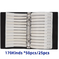 Kit de resistencias Book 0805 Chip Resistor SMT 0201 0402 0603 0805 1206 1% Res. 170 valores 0R-10M SMD libro de muestras