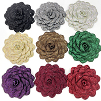 Broche PH803 personnalisée, fleur de rose en strass de 11 cm, faite à la main, grande fleur en diamant 3D, appliques pour décoration