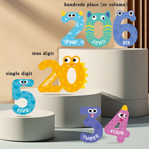 Autocollants magnétiques en bois pour réfrigérateur, puzzles éducatifs Montessori alphanumériques pour enfants de 3 à 8 ans - Product Image 3