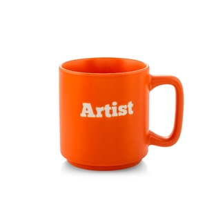 Orange Ceramic <b>Mug</b> Artist Writing 320Cc Capacity - Product Image 1