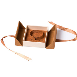 Caja de Joyería de Terciopelo Marrón Premium, Venta al por Mayor de Cajas de Joyería con Doble Lazo, Juego de Cajas de Joyería - Product Image 5