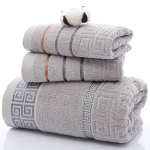 Ensemble de serviettes de bain 100% coton hôtels personnalisé doux non pelucheux cadeau en boîte de luxe