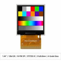 Layar LCD Persegi 1.44 "128X128 Sentuh Resistif Antarmuka SPI 18-PIN ST7735S IC Modul TFT Kecil Kelas Industri Lampu Latar LED