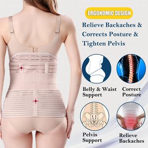 3 in 1 Beige L/One Size Postpartum Bauch/Taille/Becken Unterstützung Recovery Belt Shape wear Schlankheit gürtel Haltungs korrektur - Product Image 5
