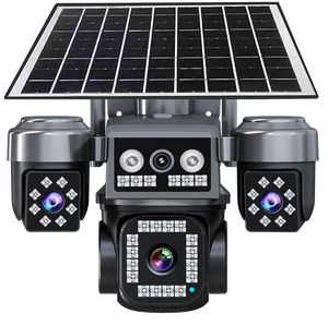 กล้องวงจรปิดพลังงานแสงอาทิตย์กลางแจ้ง 4K AI กล้องสี่เลนส์ สี่จอภาพ เชื่อมต่อเครือข่าย 4G สนทนาเสียงสองทาง ตัวเลือกแผงโซลาร์เซลล์ CMOS รองรับ Cloud และการ์ด SD - Product Image 4