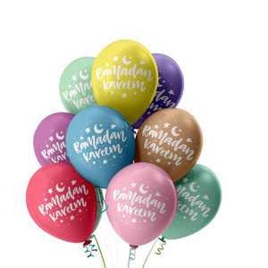 15Pcs 12 นิ้วบอลลูน <span class=keywords><strong>Eid</strong></span> ผสม HAJJ MUBARAK PARTY เทศกาลตกแต่งสถานที่เทศกาล PARTY ตกแต่งบอลลูน - Product Image 1