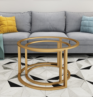 Cadre de table à thé rond en métal moderne 2022, pieds de table de type rond de taille simple pour le salon, combinaison de marbre et de ménage