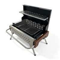 Barbecue au charbon de bois pliable en acier inoxydable, idéal pour le jardin, le camping, les fêtes et la maison