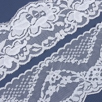 Dentelle française blanche large en tricot warp de haute qualité, ajourée, double face, élastique, pour sous-vêtements et accessoires vestimentaires