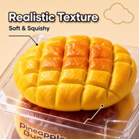 Jouet Squishy en TPR en forme de pain ananas, à remontée lente, anti-stress, à presser, pour enfants et adultes