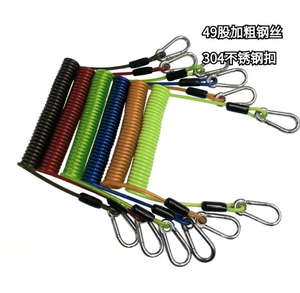 DFR1111 Cuerda Antipérdida para Barcos y Embarcaciones Marítimas, Colorida, con Doble Arnés de Seguridad de Acero Inoxidable, Cordón en Espiral Negro - Product Image 2