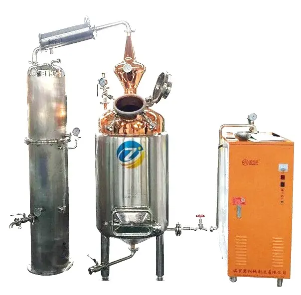 Neues Handwerk Vakuum dampf destillation Destillation anlage für ätherische Öle 150l Kupfer brenner für ätherische Öle
