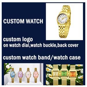 Montre Femme Vintage en Quartz Doré 26mm, Style Décontracté Hip Hop, Bracelet en Alliage, Aiguilles Personnalisables, Logo sur Mesure, Charme Affaires Tendance - Product Image 2