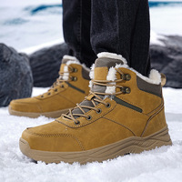 Bottes de randonnée d'hiver pour hommes, montantes, à lacets, à talon compensé bas, pour activités extérieures par temps froid, OEM