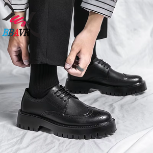 Mocasines de Cuero de Lujo para Hombre, Zapatos de Plataforma que Aumentan la Altura, Estilo Brock, Zapatos de Negocios para Hombre - Product Image 1