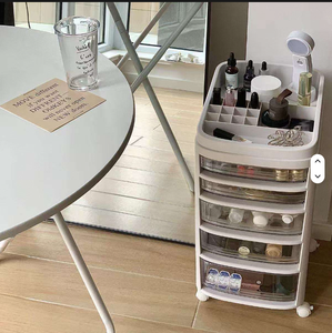 Chariot de rangement multi-niveaux pour cosmétiques et produits de soin, à roulettes, grande capacité, pour salons de beauté et de manucure - Product Image 5