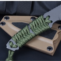 Couteau à lame fixe en acier inoxydable 3CR13, manche en paracorde, couteau de survie tactique pour le camping et la chasse, 4 mm, 19,7 cm, DIY OEM