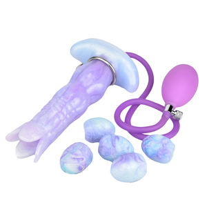Consolador ovipositor de silicona único YOCY con huevos, bomba de aire de gallo monstruo de fantasía, consolador hueco de empuje, consolador ovipositor de huevos - Product Image 1