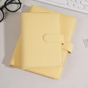 Wholesale Custom Logo 6 Rings A5 A6 Pu Leather Binder Notebooks With Cash Envelopes Money Budget Planner Binder