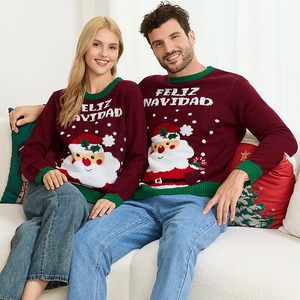 Oferta Especial Suéter Casual con Estampado <span class=keywords><strong>de</strong></span> Papá Noel para Mujer, Prenda <span class=keywords><strong>de</strong></span> Punto para Otoño e Invierno, Atuendo para Parejas y Familia - Product Image 2