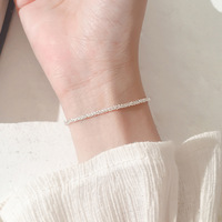 Bracelet en argent sterling 925 en gros d'usine, design simple, style étudiant, forêt, religieux, chaîne à maillons tendance pour femmes