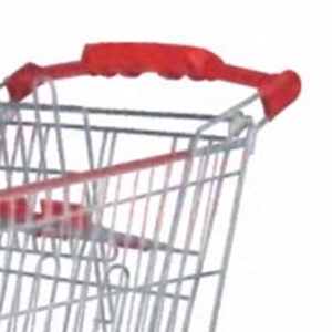 Tùy chỉnh kích thước kim loại hai <span class=keywords><strong>Tier</strong></span> Giỏ đôi siêu thị mua sắm Xe đẩy giỏ hàng - Product Image 4