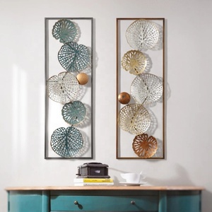 Panel de Arte de pared de metal de hierro doble hecho a mano para decoración del hogar Decoración de pared colgante al aire libre - Product Image 1