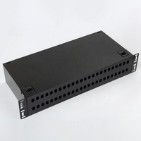 Boîtier de terminaison ODF à 48 ports pour fibres optiques SC/FC/ST/LC, montable en rack, personnalisé, 19 pouces, intérieur, noir laqué