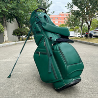 Bolsa de golf verde multifuncional de PU con cuatro soportes para palos de golf, venta directa de fábrica ODM/OEM