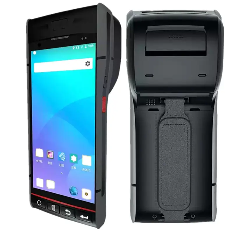 F9827 Android 9.0 Handheld Barcode Scanner Pdas Front Camera Label&Receipt Printer Parking Charge Bus Ticket RFID Mobile Pos Pda