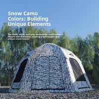 Tente de camping gonflable hexagonale panoramique 360°, imperméable, coupe-vent, épaissie, pour le glamping en plein air, tente dôme quatre saisons, portable