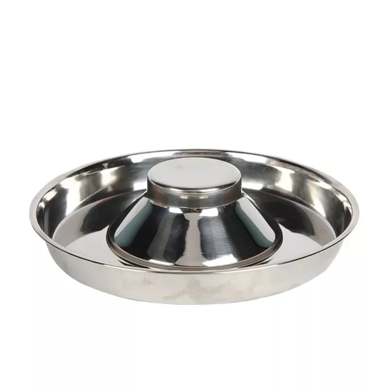 Stainless Steel Pet Dog Feeding Food Bowls Puppy Slow Down Eating Feeder Dish Bowel Prevent Obesity S Size