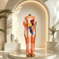 Robe Kimono Maxi Boubou Kaftan Femme Africaine Bohème Florale en Coton Soie Doux Grande Taille Modeste Été 2026 Streetwear Plage
