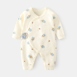 Respirant doux gaze dessin animé impression bébé ramper costume à manches longues barboteuse vêtements - Product Image 6