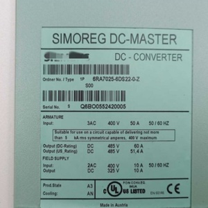 6RA70 6RA7075-6DS22-0 SIMOREG DC-MASTER 6RA70 3AC 400, 210A, 1Q C Master Converter En Stock Nuevo Original - Product Image 6