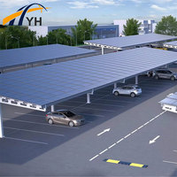Structure de carport solaire photovoltaïque personnalisée pour parkings commerciaux, avec aménagement modulaire flexible et collecte d'énergie
