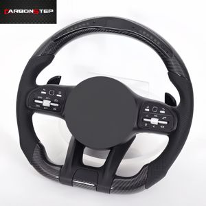 Volante de coche de fibra de carbono y cuero, personalizado, Led, <span class=keywords><strong>2022</strong></span>, para Benz - Product Image 1