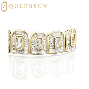 Phiên bản hoàn hảo Iced out kim cương grillz S925 Bạc 10k 14k 18K vàng rắn vvs moissanite phòng thí nghiệm kim cương Iced out grillz cho răng - Product Image 4