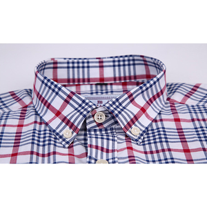 Los hombres de alta calidad de moda 100% algodón italiano de manga larga Camisa de cuadros - Product Image 2