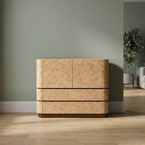 Le buffet élégant Nara en bois massif avec 3 tiroirs, mesurant 1200 x 500 x 1000 mm, offre un rangement élégant et un espace généreux. - Product Image 3