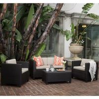 Ensemble de salon de jardin en rotin tressé moderne, confortable et écologique avec coussins de siège pour hôtel et salon