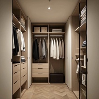 Dressing d'angle en L de luxe moderne, durable, verrouillable, en bois écologique, grande capacité, pour chambre, villa, bureau à domicile