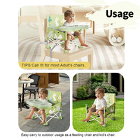 Chaise haute pliable Prodigy CF002 facile à transporter, chaise de repas moderne pour une utilisation intérieure/extérieure, chaise de sécurité pour bébé
