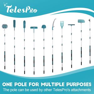 TelesPro HI-2302-4, dépoussiéreur pour toiles d'araignées à portée élevée de <span class=keywords><strong>20</strong></span> <span class=keywords><strong>pieds</strong></span>, perche <span class=keywords><strong>télescopique</strong></span> extensible en aluminium de 5 à 12 <span class=keywords><strong>pieds</strong></span>, nettoyage des araignées en 3 étapes - Product Image 6
