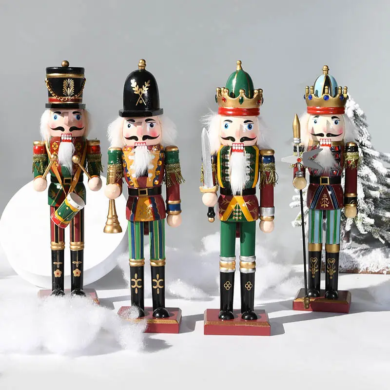 30cm木製くるみ割り人形兵士クリスマスツリーぶら下げ装飾くるみ割り人形人形クリスマス木製ペンダント新年の家の装飾品