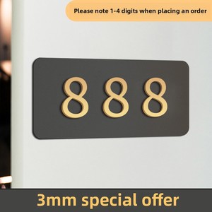 <span class=keywords><strong>Autocollant</strong></span> de porte créatif de plaque d'immatriculation de <span class=keywords><strong>maison</strong></span> en acrylique tridimensionnel moderne pour le bureau d'entreprise à domicile et l'hôtel avec livraison gratuite - Product Image 6