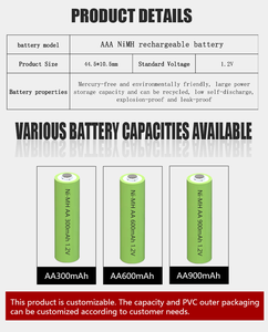 סוללת NiMH <span class=keywords><strong>AAA</strong></span> 1.2V 600mAh עם 1000 מחזורי חיים - ידידותית לסביבה עבור מכשירי בית ומשרד - Product Image 5