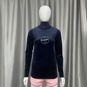 T-shirt da <span class=keywords><strong>donna</strong></span> con collo alto invernale aderente aderente, in velluto spesso, caldo e termico, t-shirt traspirante da <span class=keywords><strong>donna</strong></span> - Product Image 5