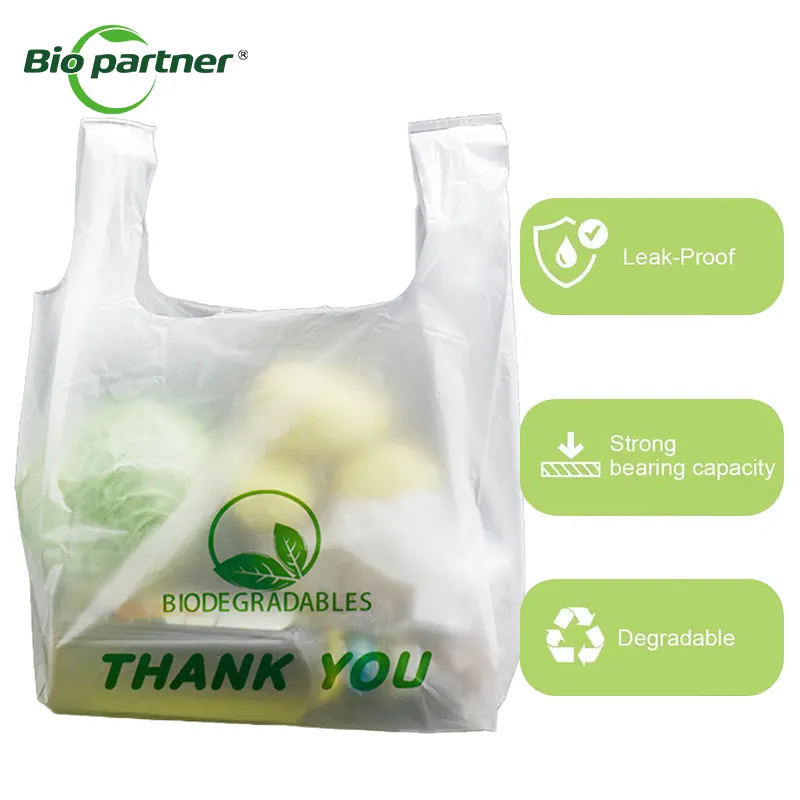 निर्माता धन्यवाद पुन: प्रयोज्य टी-शर्ट किराना शॉपिंग कचरा टोकरी बैग प्लास्टिक सुपरमार्केट हैंडल शॉपिंग बैग