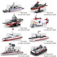 Marine militaire porte-avions Missile destructeur sous-marin petite particule assemblage bloc de construction jouet modèle pour enfants 3518-3525
